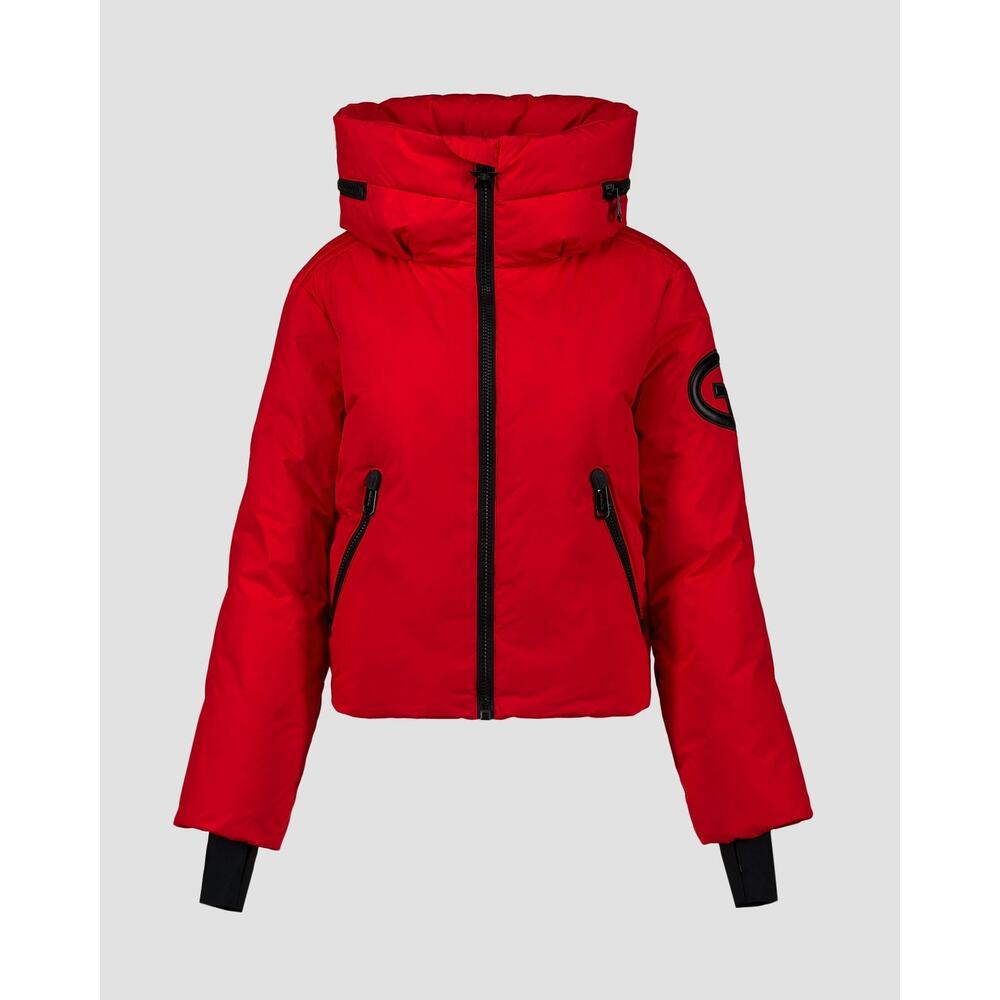 Goldbergh Porter Hooded Appliqued Down Recycled Ski Jacket - UK 6 - Flame